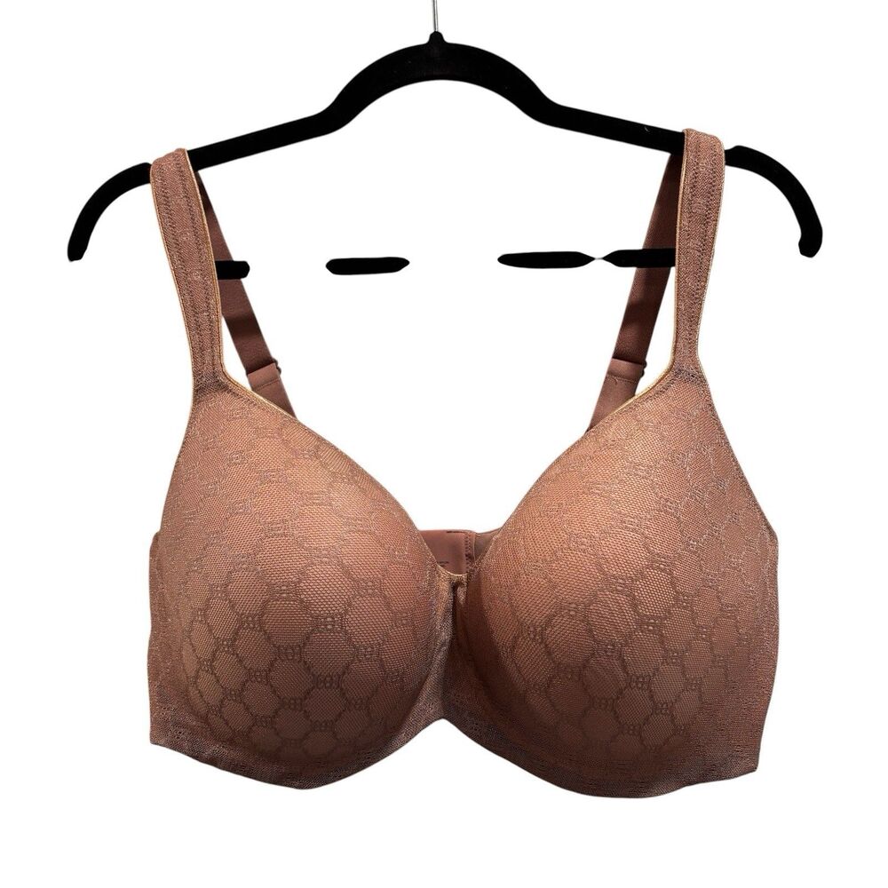 Soma Stunning Support Bra Womens 38G Beige Geo Lace Balconette Padded Underwire